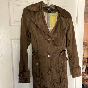 DKNY Brown Trench Coat, size Small